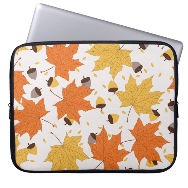 Capa Para Notebook Folhas de outono, design de colheita sem costura. (Frente)