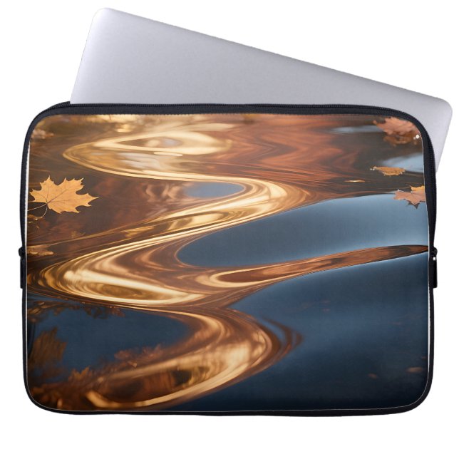 Capa Para Notebook Folhas de Outono Reflexo Aquarela (Frente)