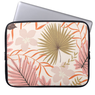 Capa Para Notebook Folhas Desenhadas À Mão: Padrão Selvagem Exótico.