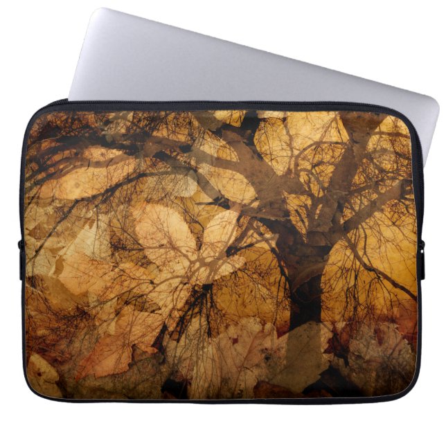 Capa Para Notebook Folhas Douradas e Castanhas | Merritt Island, FL (Frente)
