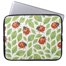 Capa Para Notebook Folhas e Joaninhas