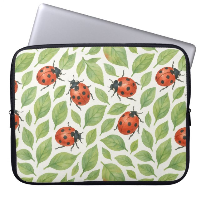 Capa Para Notebook Folhas e Joaninhas  (Frente)