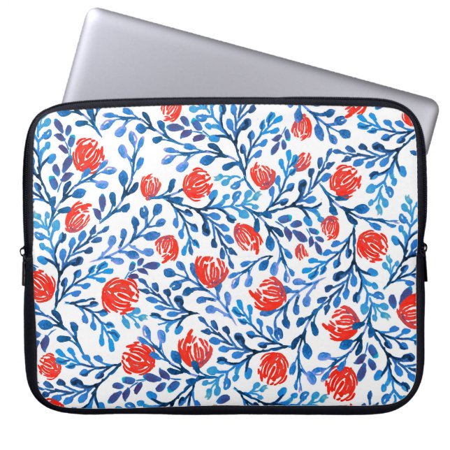 Capa Para Notebook Folhas Florais: Padrão Natural Invisível (Frente)