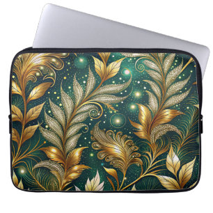 Capa Para Notebook Folhas ornamentais brilhantes