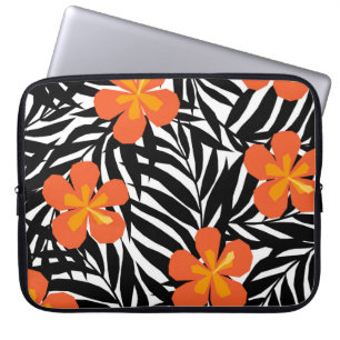 Capa Para Notebook Folhas tropicais de palma, estilo vintage applique