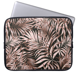 Capa Para Notebook Folhas tropicais de palma, selva. Vintage floral p