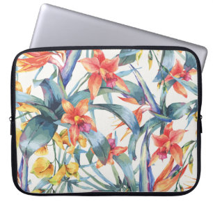 Capa Para Notebook Folhas Tropicais Flores Vintage Botânica