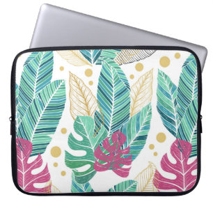 Capa Para Notebook Folhas tropicais. Padrão botânico uniforme. Vinta
