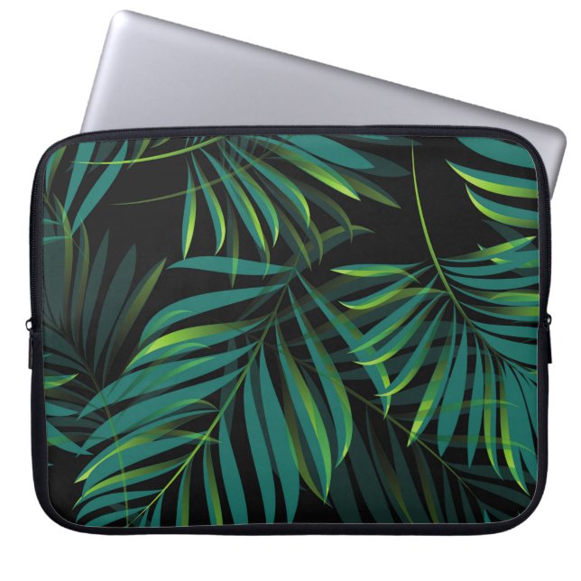 Capa Para Notebook Folhas tropicais verdes de palma. Gráfico de padrõ (Frente)