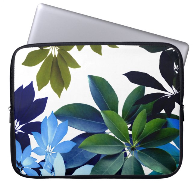Capa Para Notebook Folhas Verdes, Capas de Laptop em Neoprene 15" (Frente)