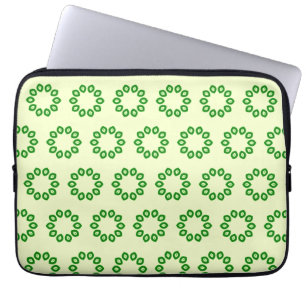 Capa Para Notebook Folhas verdes em círculo de amarelo