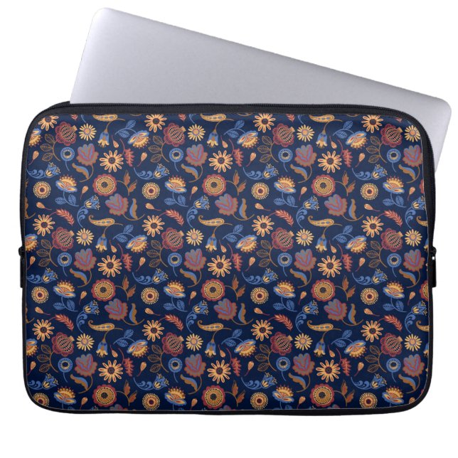 Capa Para Notebook Folk Rustic Floral (Frente)