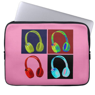 Capa Para Notebook Fones de ouvido Pop de arte