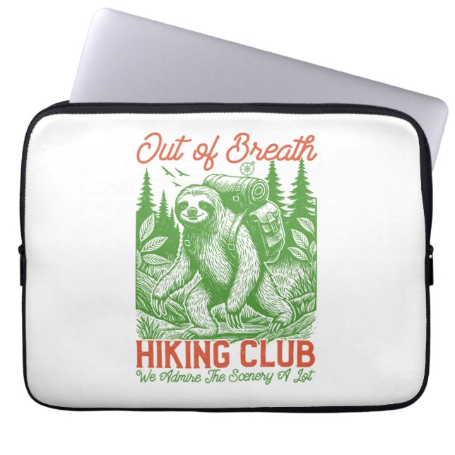 Capa Para Notebook Fora de Breath Funny Sloth Hiking Club (Frente)