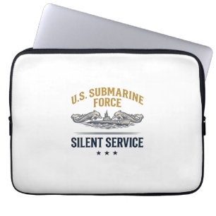 Capa Para Notebook Força Submarina Vintage Serviço Silencioso Vetor D