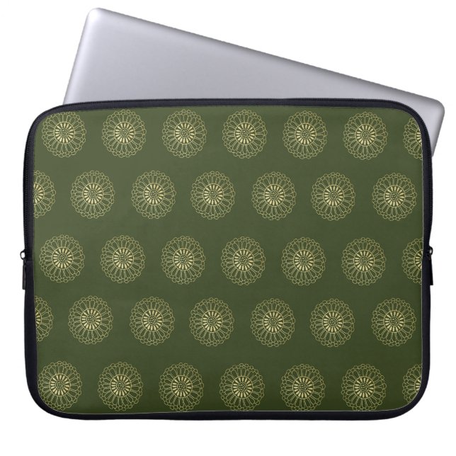 Capa Para Notebook Forest | Golden Zinnia Flower Medallions (Frente)
