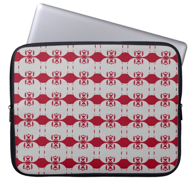 Capa Para Notebook Forma Geométrica Prata e Vermelho Burgundy Chic (Frente)