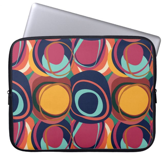 Capa Para Notebook Forma Natural Sem Costura: Beleza No Círculo Abstr (Frente)