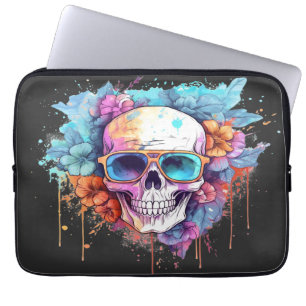 Capa Para Notebook Formas de Caveira Floral