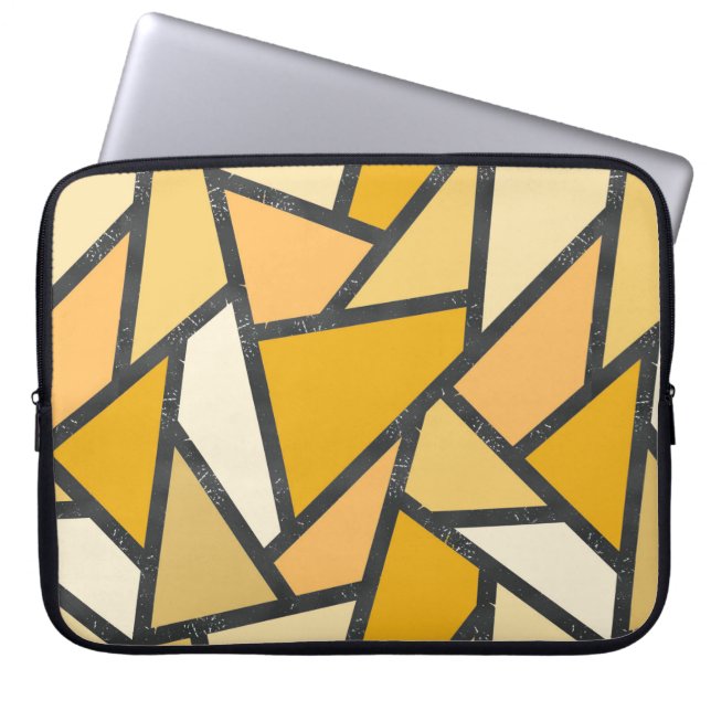 Capa Para Notebook Formas de vidro coloração amarela (Frente)