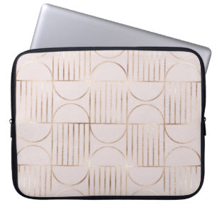 Capa Para Notebook Formas Douradas: padrão moderno do século médio.