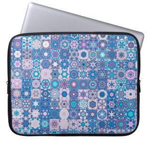 Capa Para Notebook formas geométricas abstrato e flores, sem costura