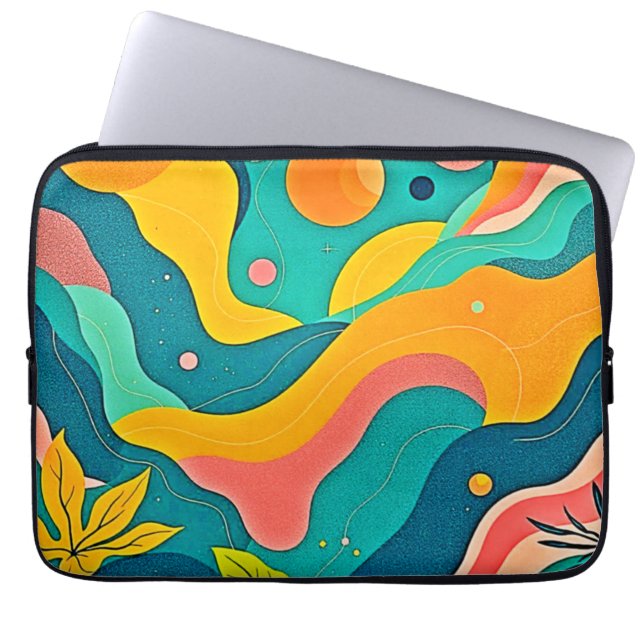 Capa Para Notebook Formas Orgânicas Fluidas (Frente)