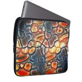 Capa Para Notebook Formas redondas em ciano queimado e laranja-membro