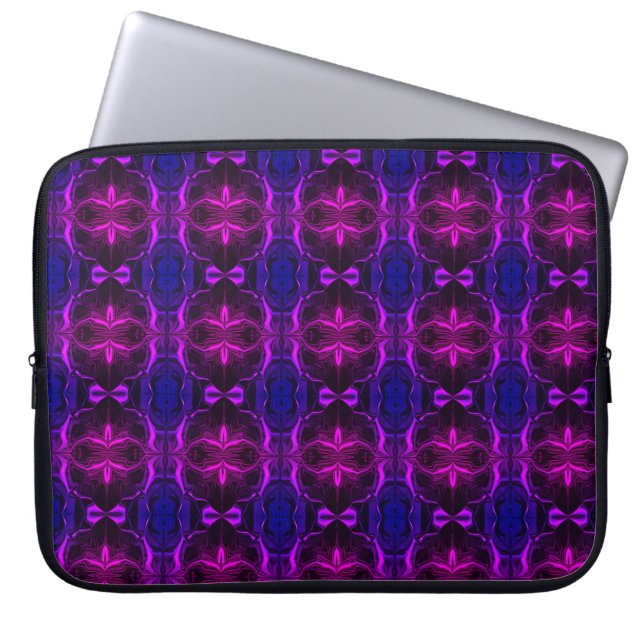 Capa Para Notebook Formas, "traços rosa flutu am" em fundo azul?Forma (Frente)
