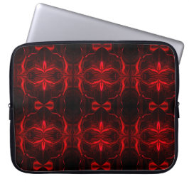 Capa Para Notebook Formas, "traços vermelhos flutu am' em fundo.