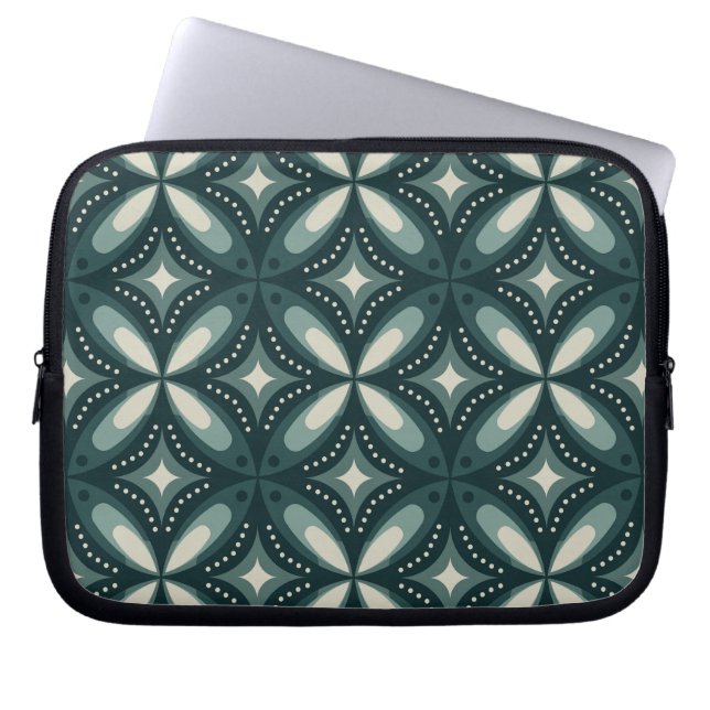 Capa Para Notebook formas verdes retrô (Frente)