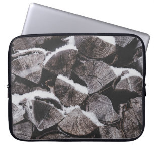 Capa Para Notebook Foto aproximada da pilha de lenha