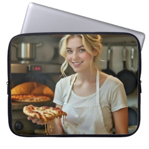 Capa Para Notebook Foto de comer pizza personalizar