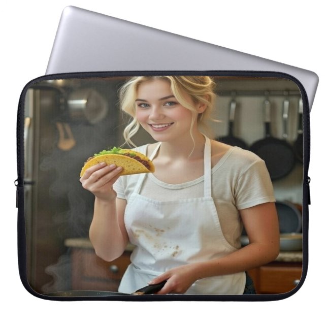 Capa Para Notebook Foto de Comer Tacos Personalizar (Frente)