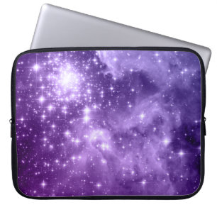 Capa Para Notebook Foto do Espaço Celestial das Estrelas Mágicas Roxa