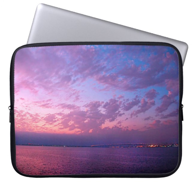 Capa Para Notebook Foto do pôr do sol azul roxo simples, ousada moder (Frente)