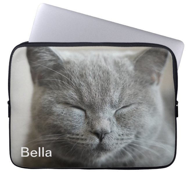 Capa Para Notebook Foto do rosto da Gatinho da Cinza de Cute Personal (Frente)