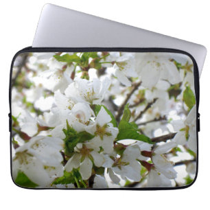 Capa Para Notebook Foto floral branca elegante
