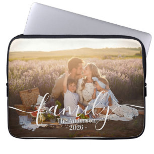 Capa Para Notebook Foto Personalizada da Família - Sobrenome e Ano Pe