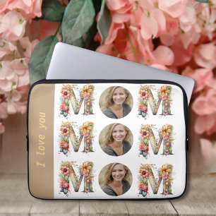 Capa Para Notebook Foto personalizada do Dia de as mães de flores MOM