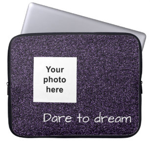 Capa Para Notebook Foto personalizada e texto com brilho inverso escu