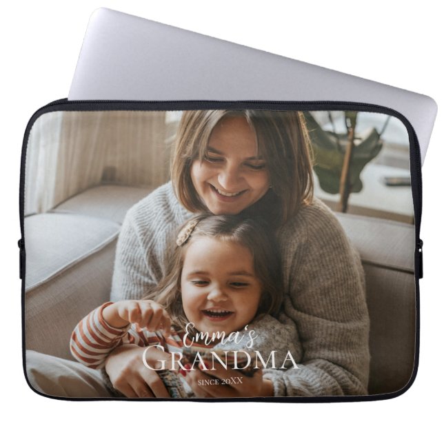 Capa Para Notebook Foto Personalizada & Texto Personalizado Avó Desde (Frente)
