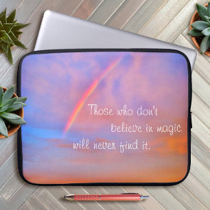 Capa Para Notebook Foto Sunset do Arco-Íris Azul Laranja Acredita em 
