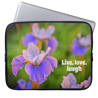 Capa Para Notebook Fotografia Botânica da Flor Íris Azul