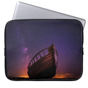 CAPA PARA NOTEBOOK FOTOGRAFIA DE SILHOUETTE DO NAVIO DE NAVEGAÇÃO N