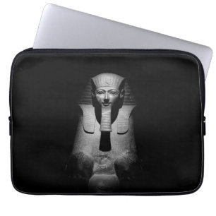 Capa Para Notebook Fotografia do Faraó Rei Preto e Branco