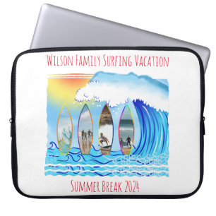 Capa Para Notebook Fotos de Férias da Família Summer Surfing Beach