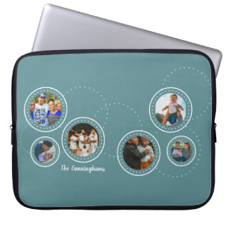 Capa Para Notebook Fotos Modernas de 6 Rodas em Azul Turquesa