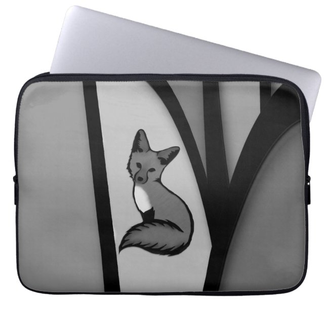 Capa Para Notebook Fox Modern Art Design em Prata (Frente)