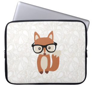 Capa Para Notebook Fox w/Glasses do bebê do hipster